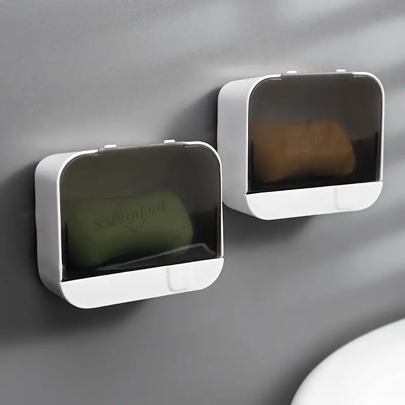 Bathroom Soap Holder Flip Lid Soap StoragePunch Soap Dish With Drain