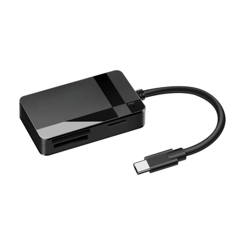 USB Type C all in one multi memory card reader, black