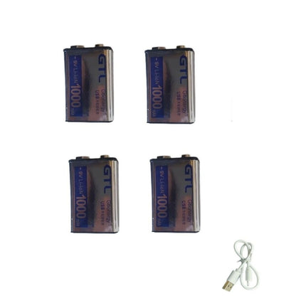 1000mAh 9V Rechargeable Battery 4 Pcs