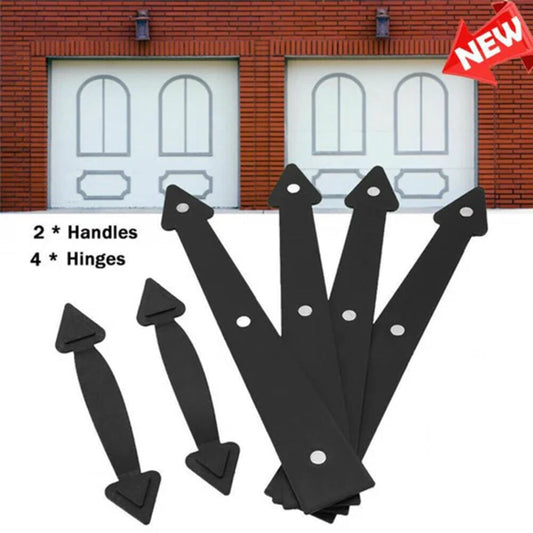 Decorative Garage Door Hinge and Handle Set - 6pc/set