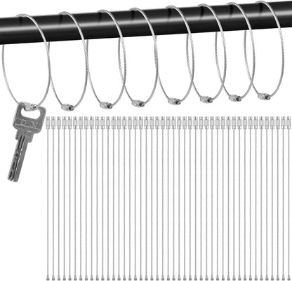 10pcs - Stainless Steel Wire Keychain Cable