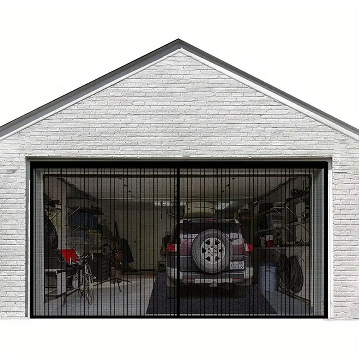Double Garage Screen velcro Garage Door Net