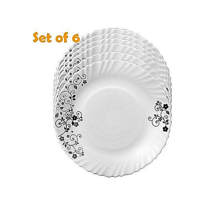 La Opal Glass Diva, Classique Collection, Opal Glass Full Plate Set 11" 6 pcs-Mystrio Black