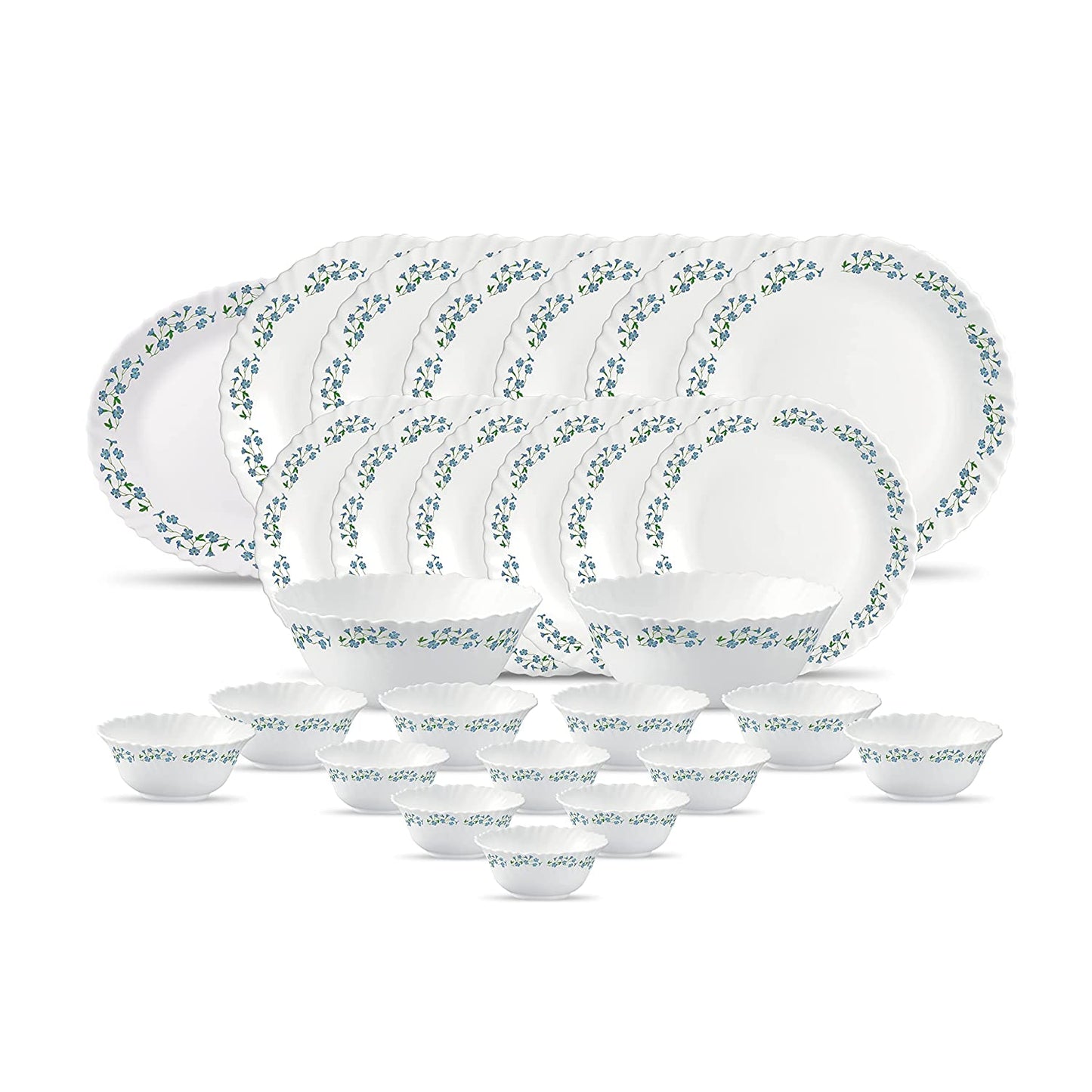 La Opal Glass, Classique Collection, Glass Dinner Set 21 pcs-LAVENDER DEW