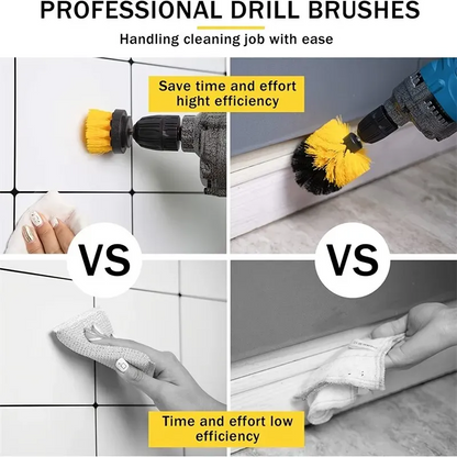 3pcs Drill Brush Multipurpose Scrubber Kit