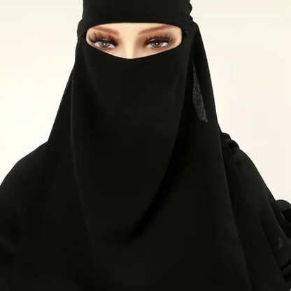 Chiffon Scarf with Lace-Up Mask