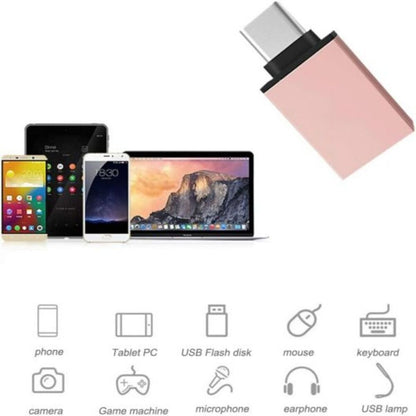 Type C Male to USB 3.0 A Female OTG USB-C Adapter -Rose Gold