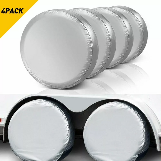 Tire Covers For Wheel (4 Pack Silver), Waterproof UV Sun Protectors For Motorhome Boat Trailer Camper Van SUV