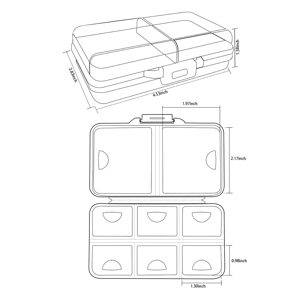 Travel Pill Organizer Medicine Box