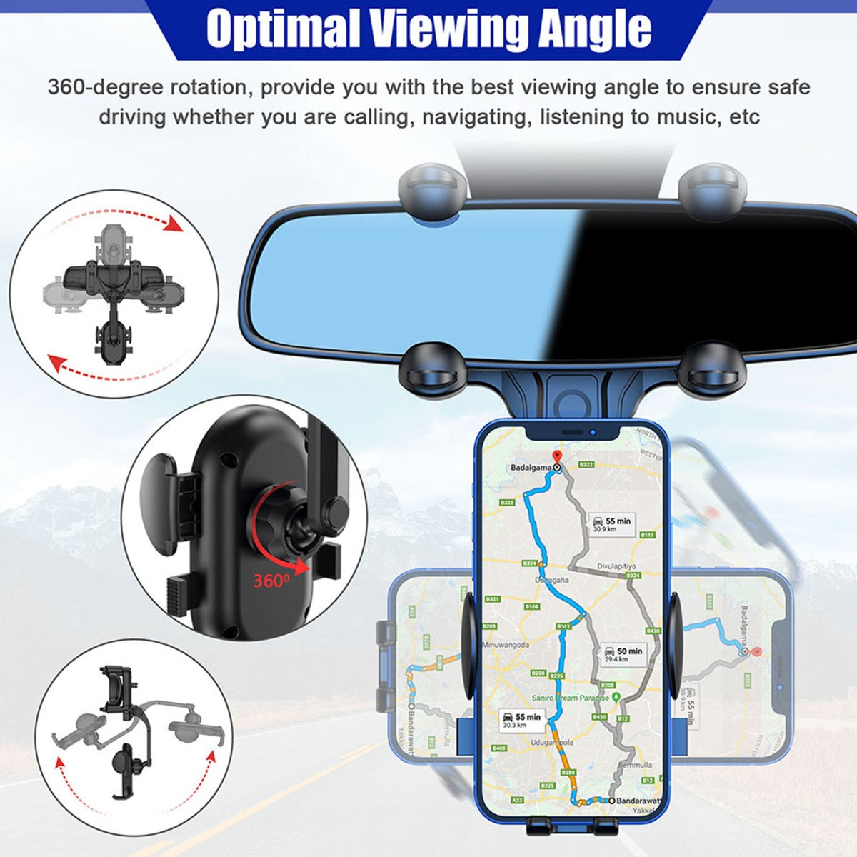 360° Rotatable Car Phone Mount