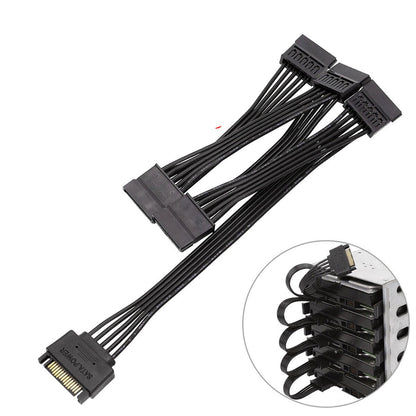 15Pin SATA To 5SATA Hard Drive Splitter Adapter Cable