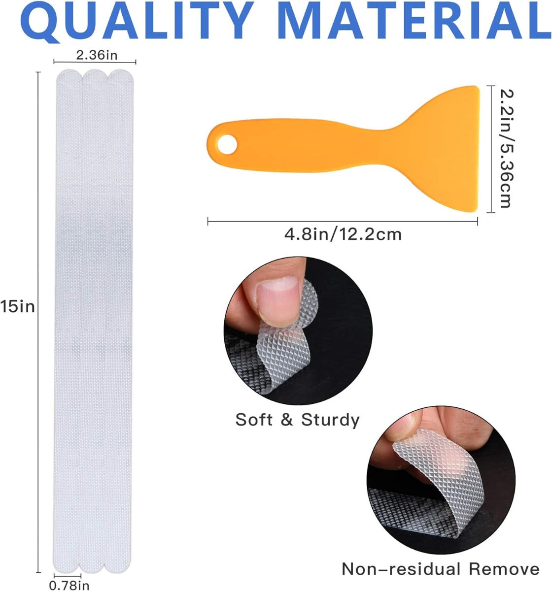 24Pcs Bath Tub Shower Stickers Anti Slip Grip Strips