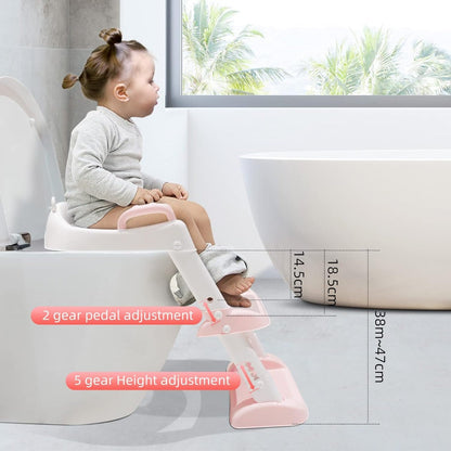 Potty Training Child Toilet Seat with Ladder - peach