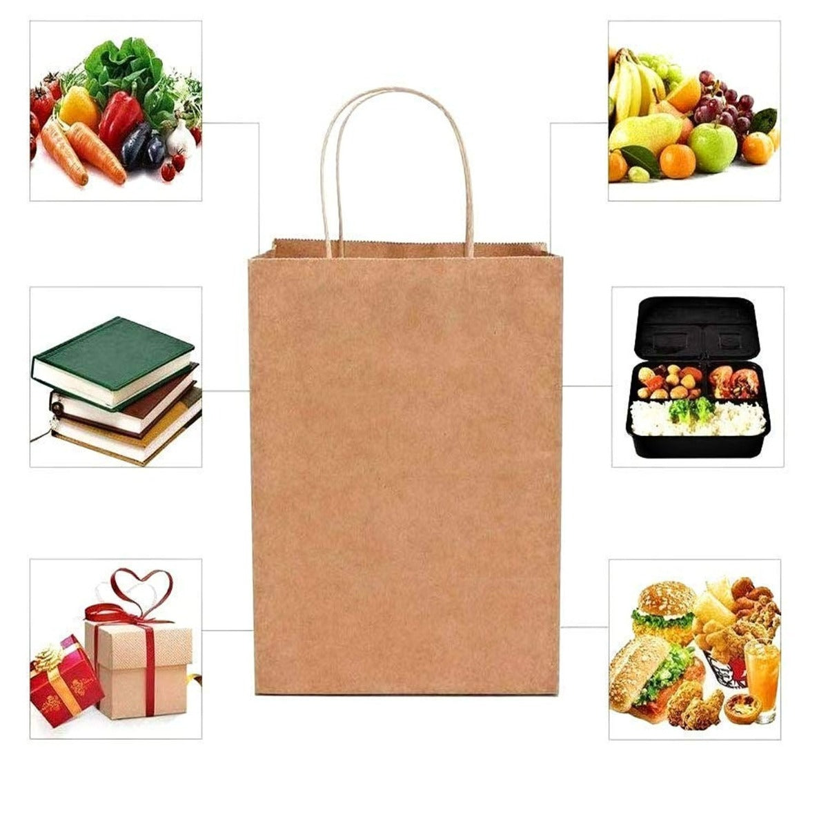 10pcs Kraft Shopping Bag