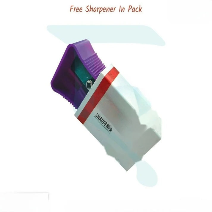 Flora Classic Dark Smooth Pencils with Free Sharpener and Scale
