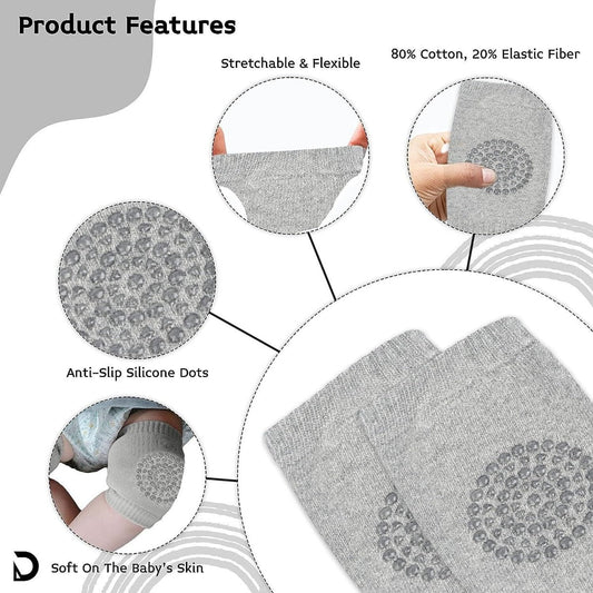 Baby Crawling Cushion Knee Pads Grey