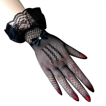 1 Pair Elegant Lace Short Gloves