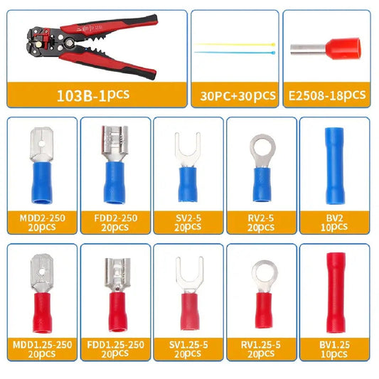 260PCS Spade Terminals Insulated Wire Connectors