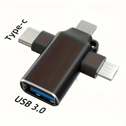 4 in 1 OTG Adapter, USB 3.0 Female to Type C, Micro USB, 8 Pin