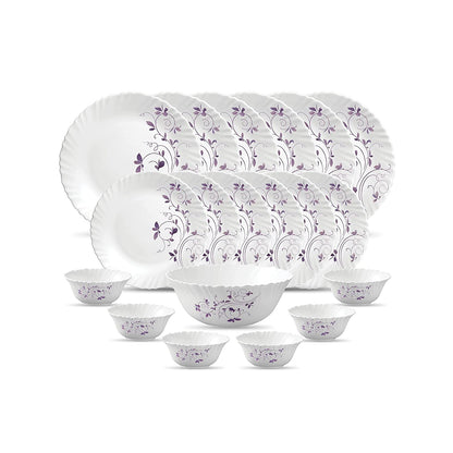 La Opal Glass, Classique Collection, Glass Dinner Set 21 pcs-DAZZLE PURPLE