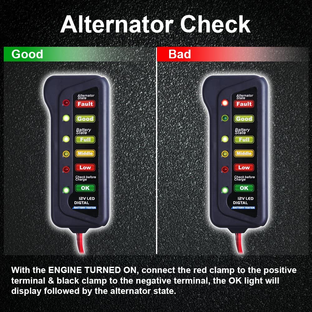 12V Digital Battery Alternator Tester