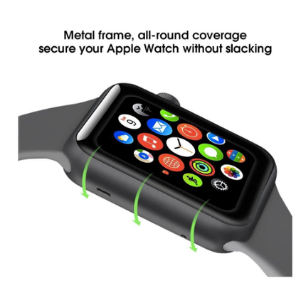 Compatible Smart Watch 3D Full Screen Tempered Glass - 38mm/40mm/42mm/44mm (Black)-42mm