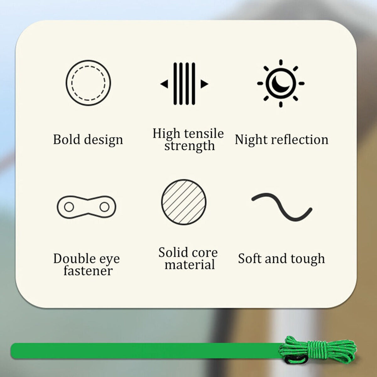 Tent Rope Polyester With Pulley