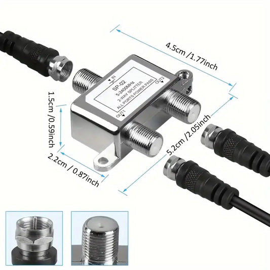 5-2400MHz 2-way Coaxial Digital Cable Distributor