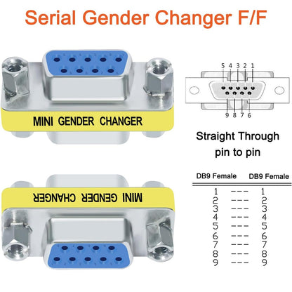DB9 Serial FEMALE TO FEMALE GENDER CHANGER ADAPTER