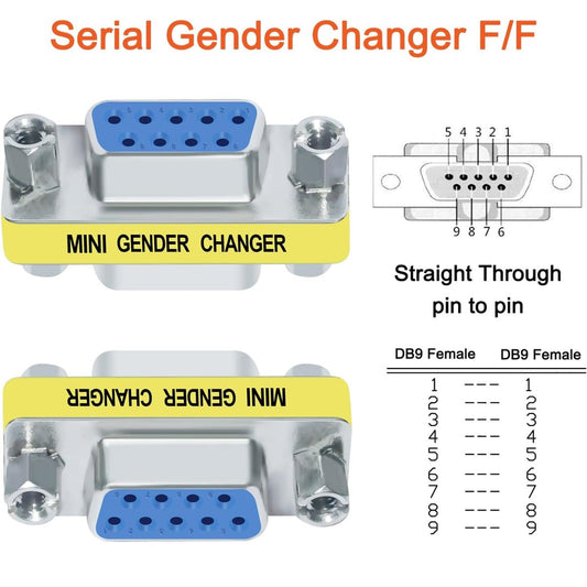 DB9 Serial FEMALE TO FEMALE GENDER CHANGER ADAPTER