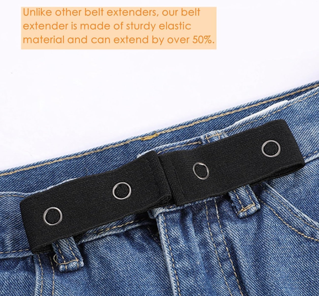 Elastic Stretch Waist Belt Jeans Pants Waist Extenders Adjustable Button