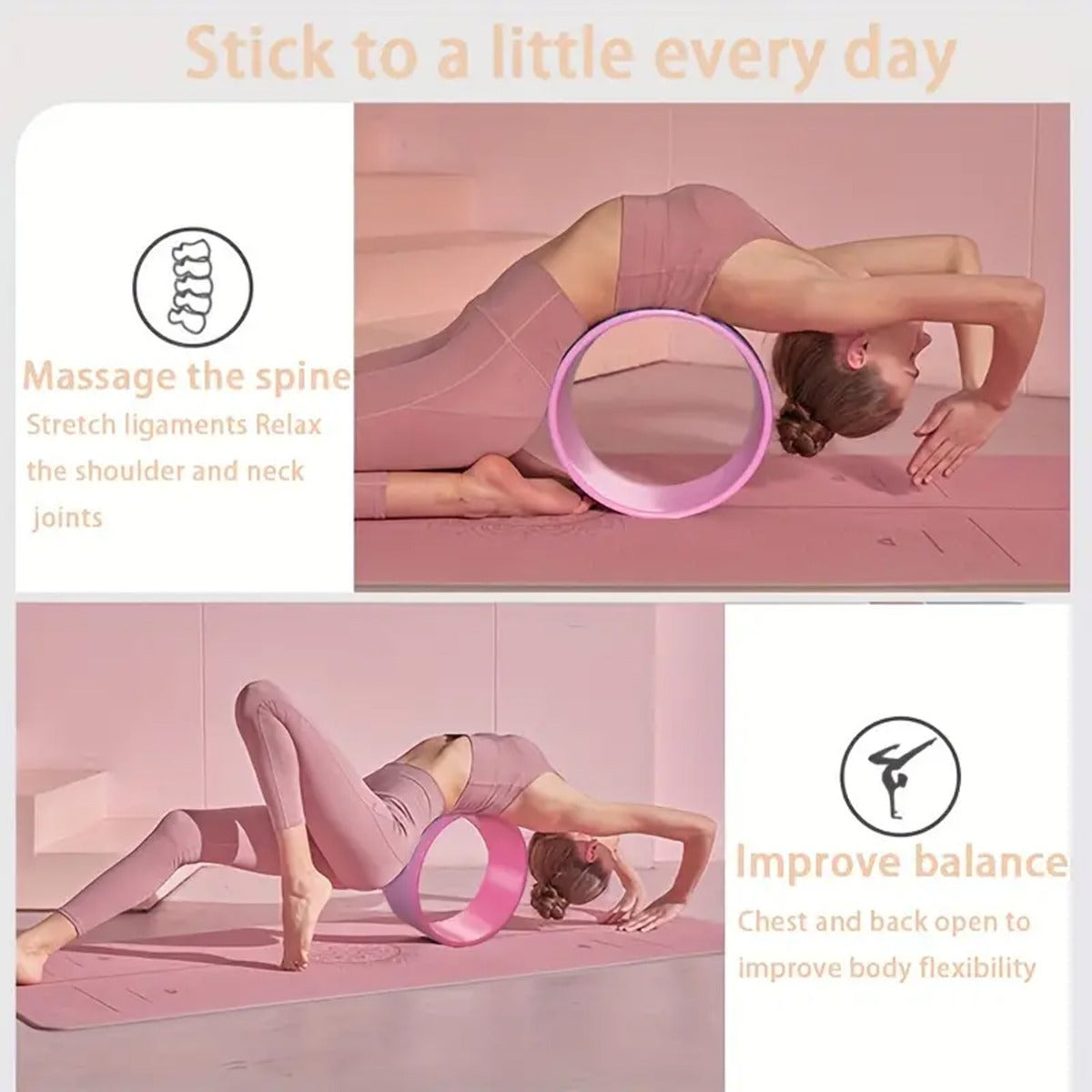 1pc Double Colors Yoga Wheel For Back Bending