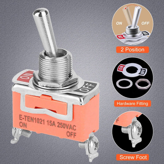 5 PCS Toggle Switch 12V ON OFF ON Car Flick Dash