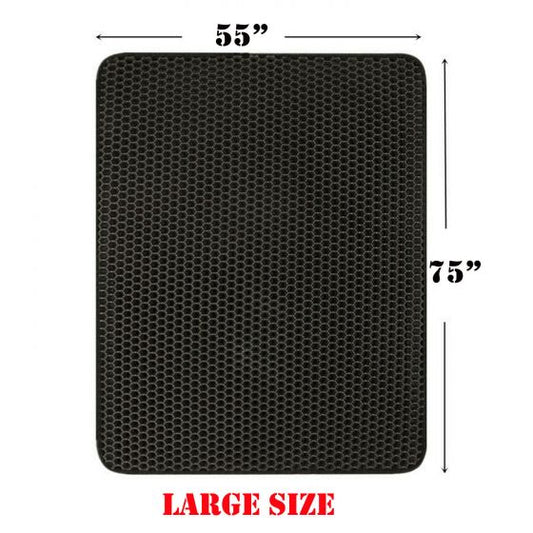 Cat Litter Box Mat Litter Trapper Double-Layer Design Waterproof Urine Proof Material Mat (LARGE)