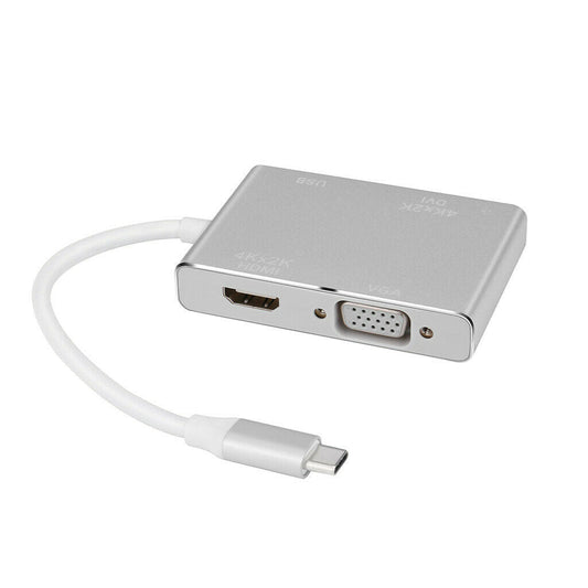 Type-C to DVI HDTV VGA Multiport Display Adapter