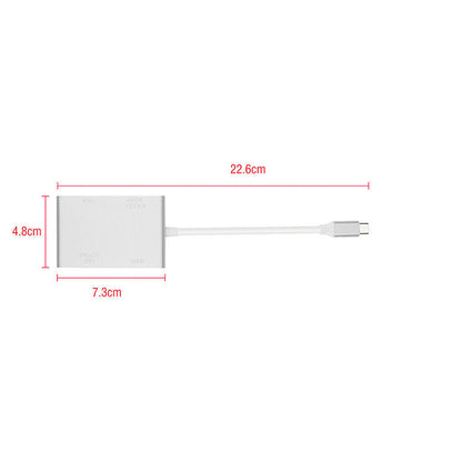 Type-C to DVI HDTV VGA Multiport Display Adapter