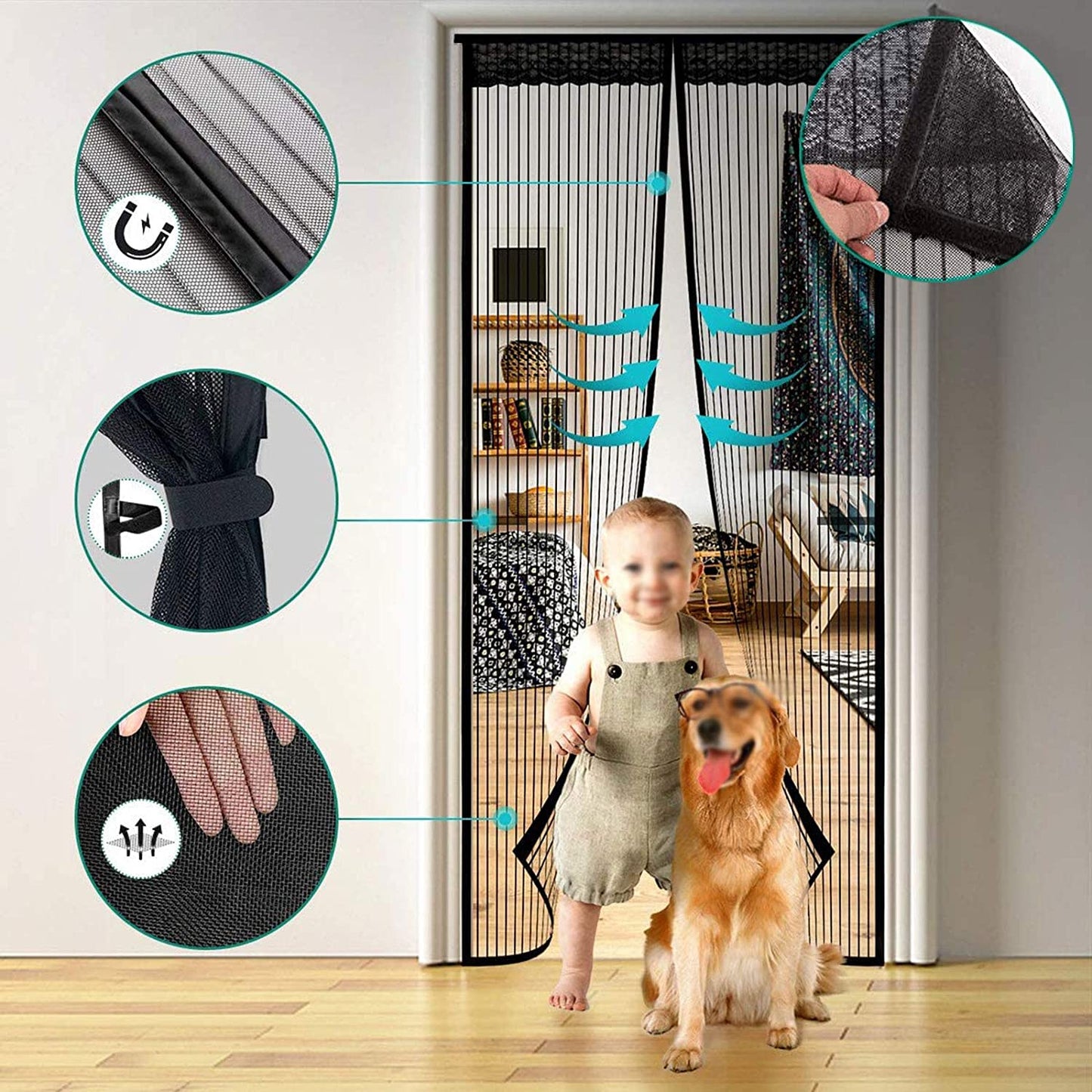 Magnetic Door Mesh Net