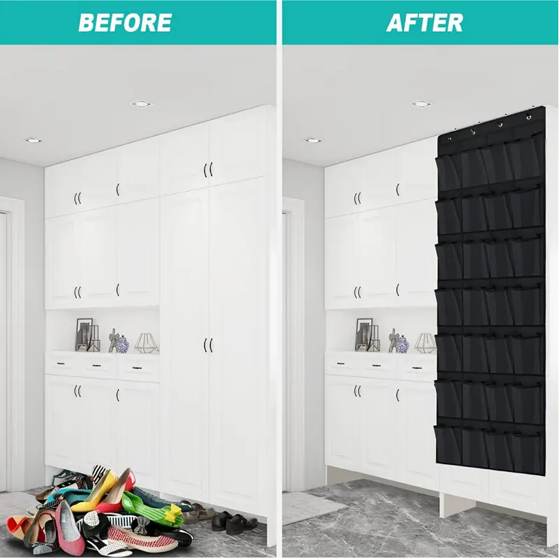 28 Mesh Large Pockets Over The Door Shoe Organizer