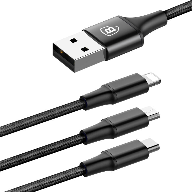 3-in-1 Cable Micro+8Pin+Type-C