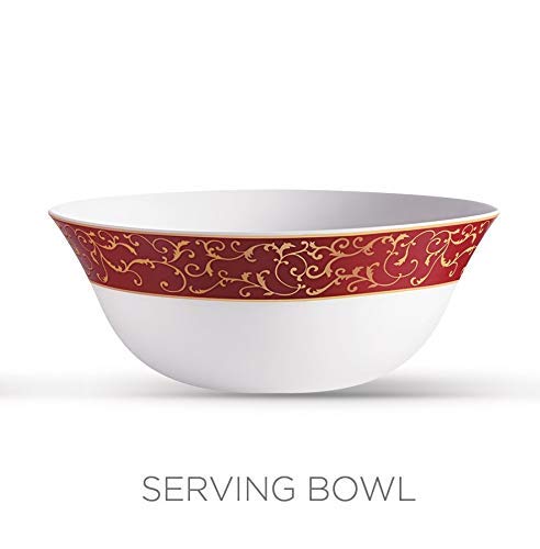 La Opal Glass Diva, Sovrana Collection, Opal Glass Dinner Set 35 Pieces-ANASSA RED