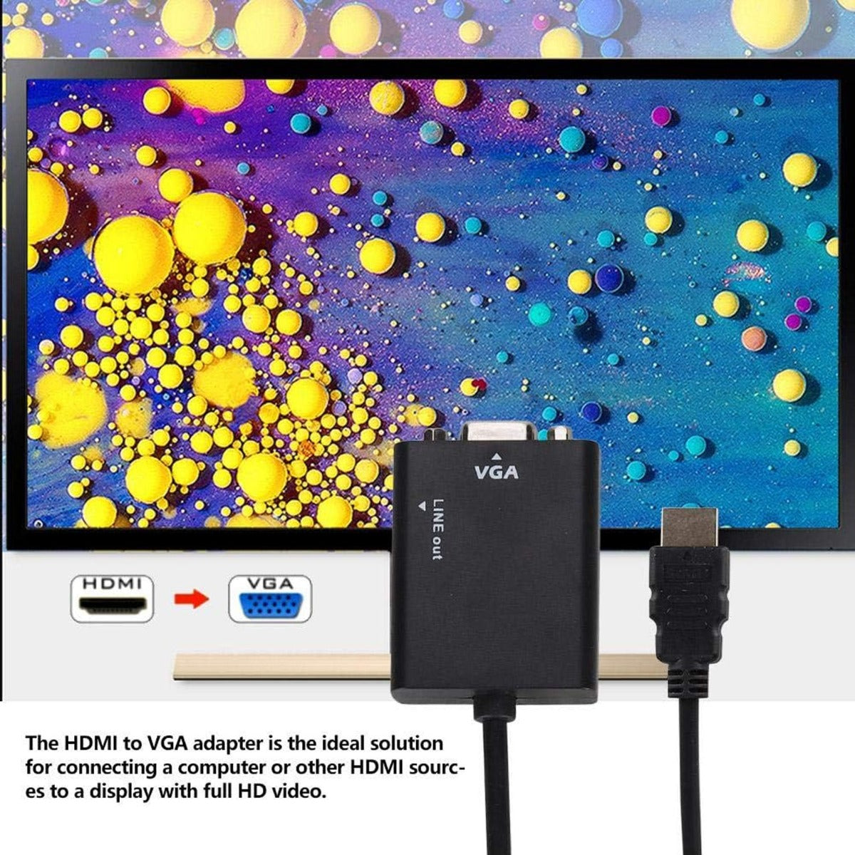 Mini HDTV to VGA Converter Adapter