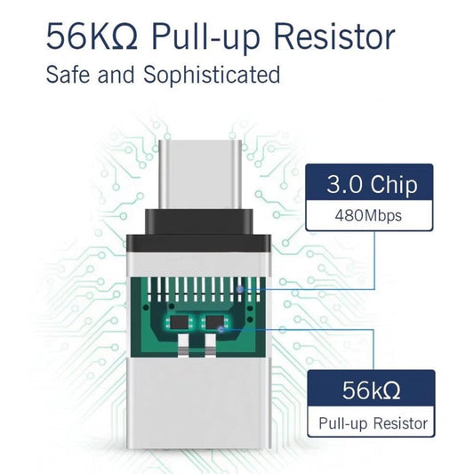 Type C Male to USB 3.0 A Female OTG USB-C Adapter -Rose Gold