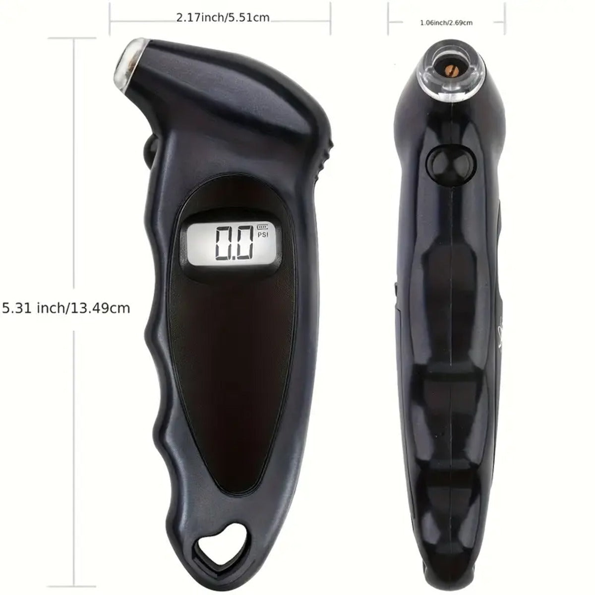 Black Digital Car Tire Pressure Gauge With LCD Display Pressure Gauge