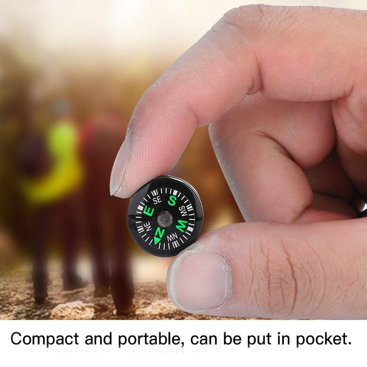 Lightweight Pocket Oil Filled Button Compass
