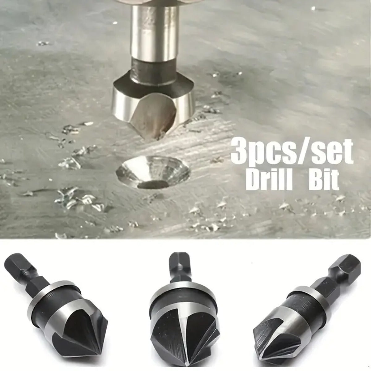 3pcs 1/4 INCHES Hex 12/16/19mm Countersink