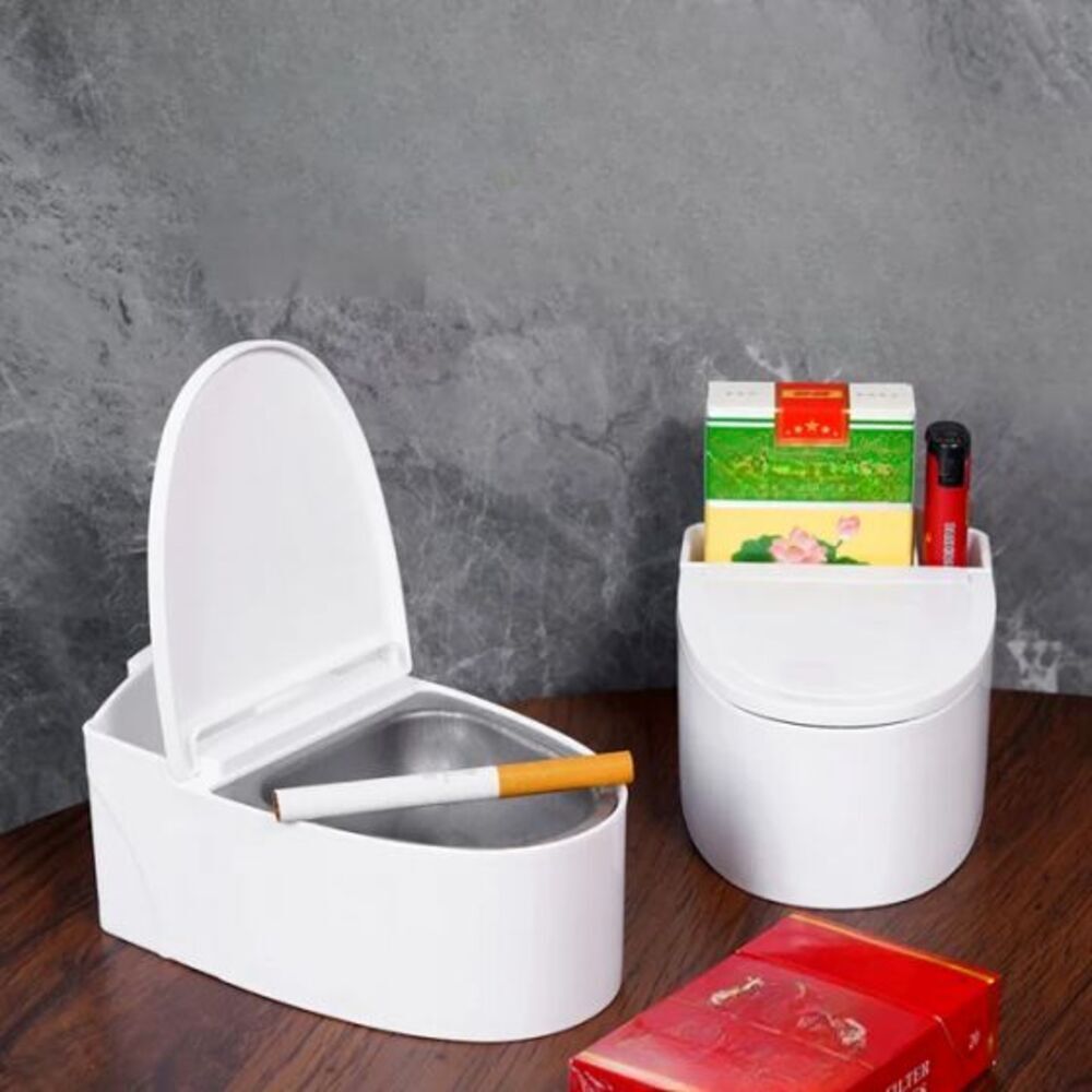 Wall Mounted Ashtray Toilet Shaped Ashtray With Cover