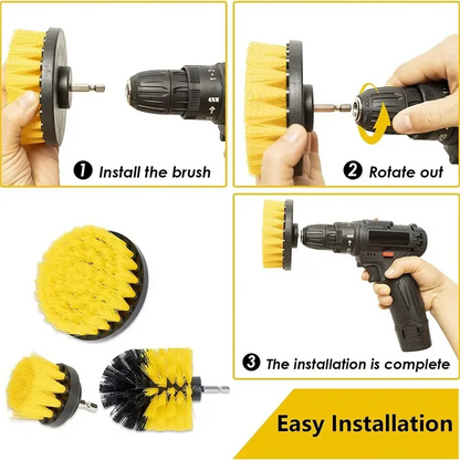 3pcs Drill Brush Multipurpose Scrubber Kit