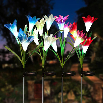 2Pcs Solar Garden Flower Light