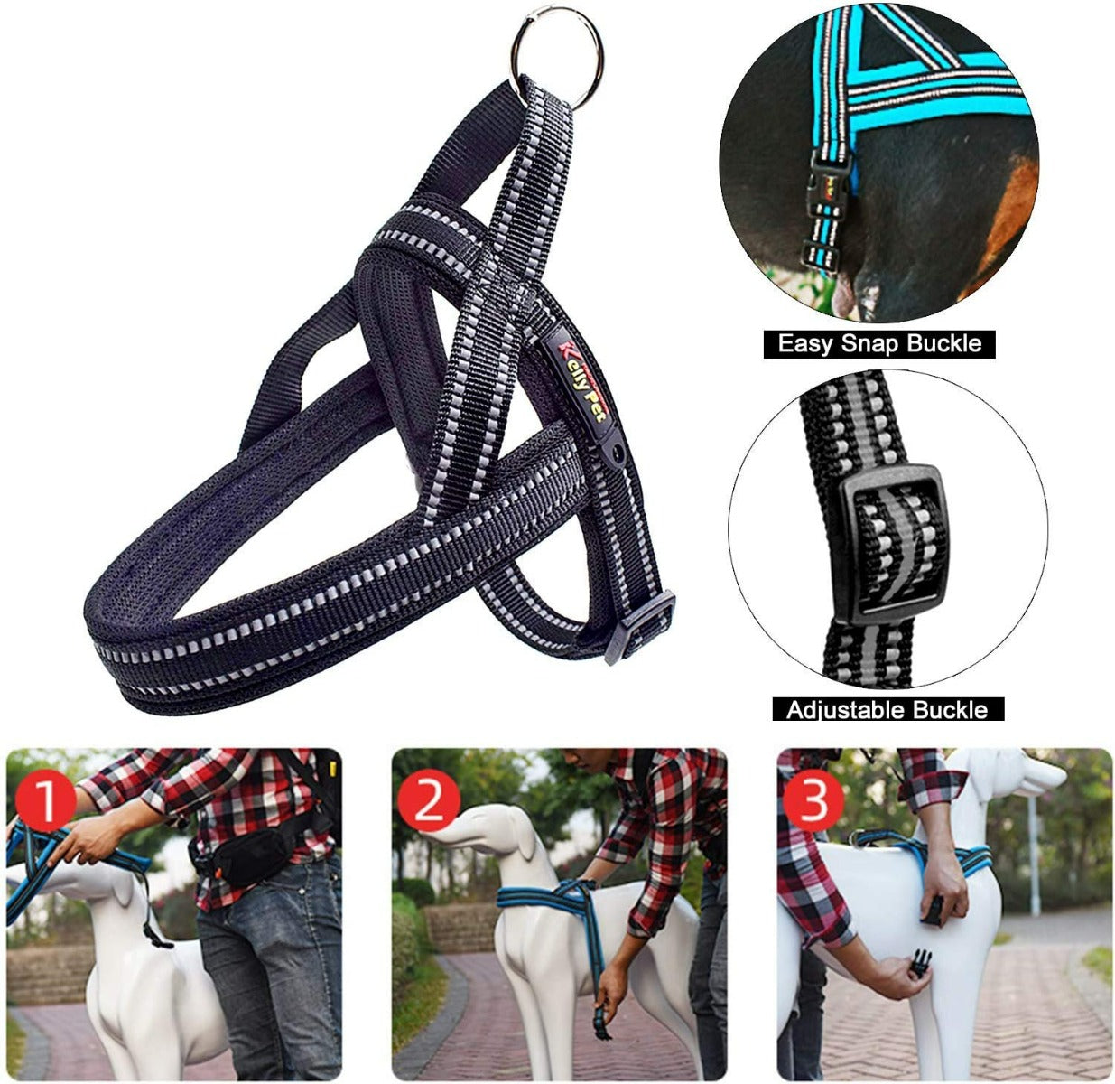 KH-006 chest back belt -Black-Small