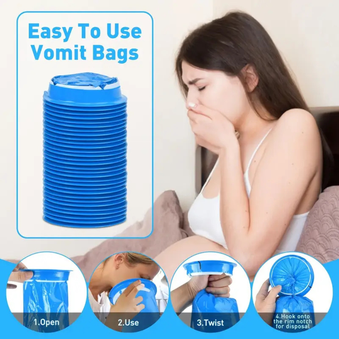 Vomit Bag 33.81oz Vomit Bag Leak Proof Medical Grade Portable Disposable Barf Bag